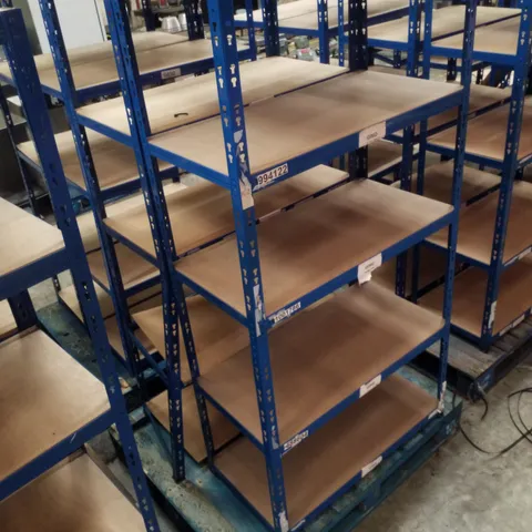 PALLET CONTAINING 2 5-TIER SHELVING UNITS 180×90×45CM - BLUE