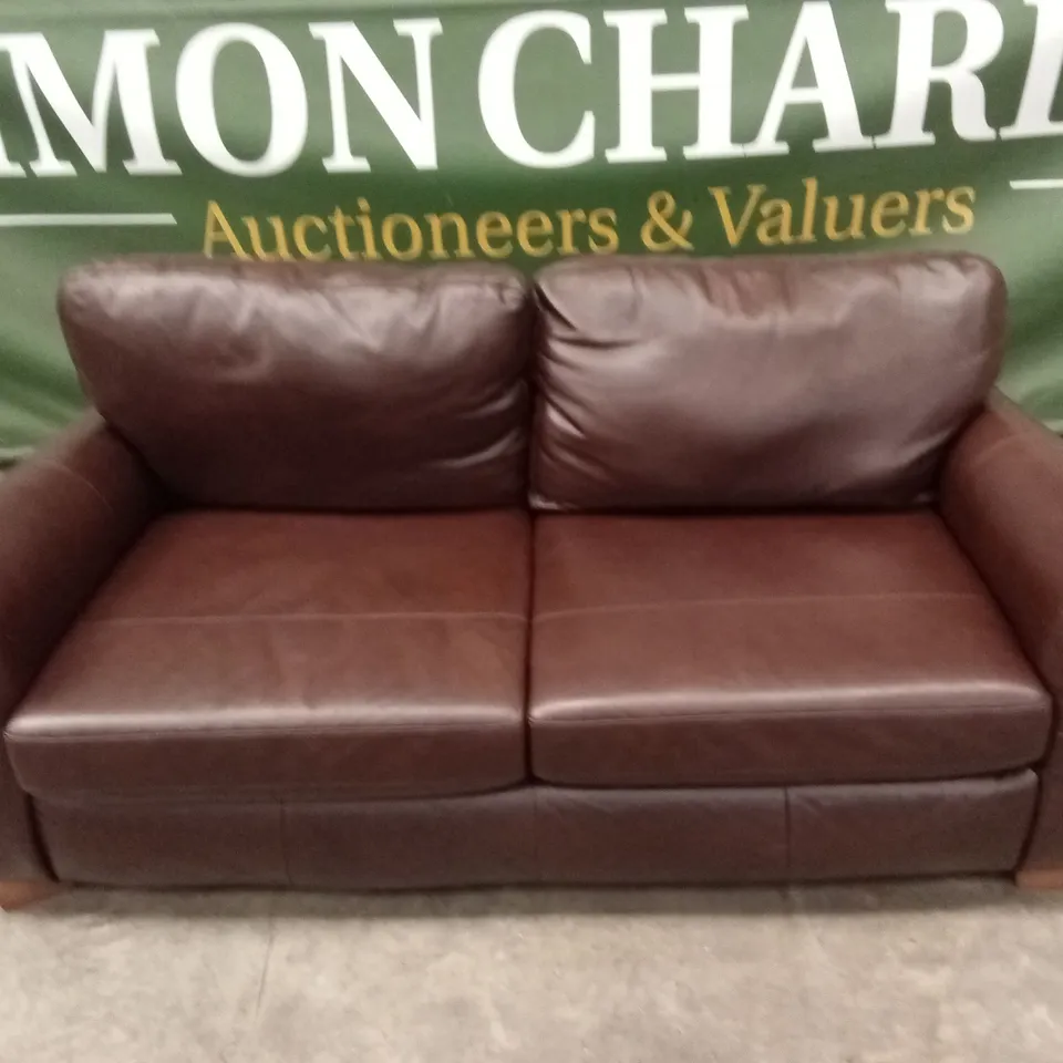 BAILEY 3 SEATER LEATHER SOFA - CHOCOLATE RRP £799