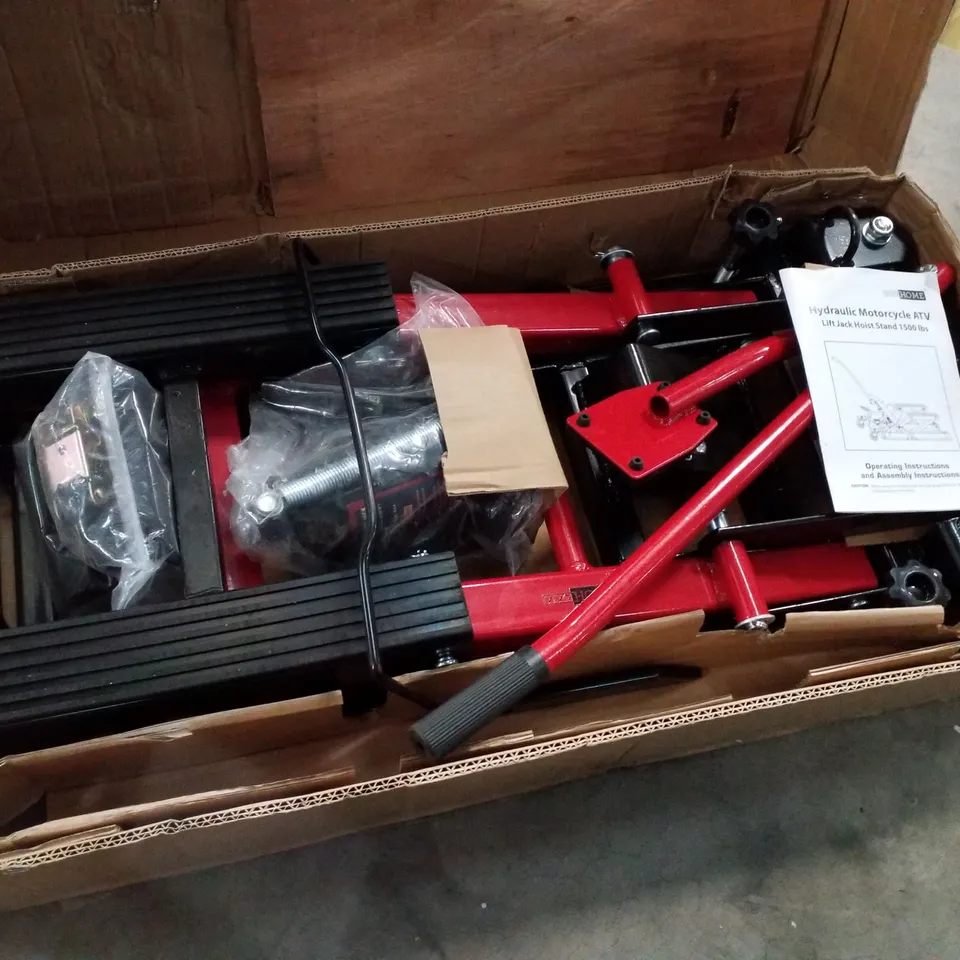 BOXED HYDRAULIC MOTORCYCLE ATV LIFT JACK HOIST STAND 1500 LBS