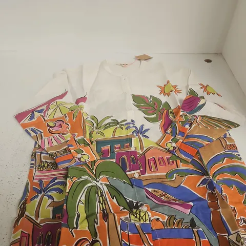 BODEN WOMEN'S TROPICAL PRINT SHIRT, UK 14