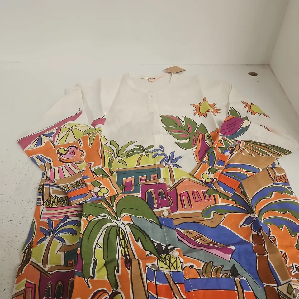 BODEN WOMEN'S TROPICAL PRINT SHIRT, UK 14