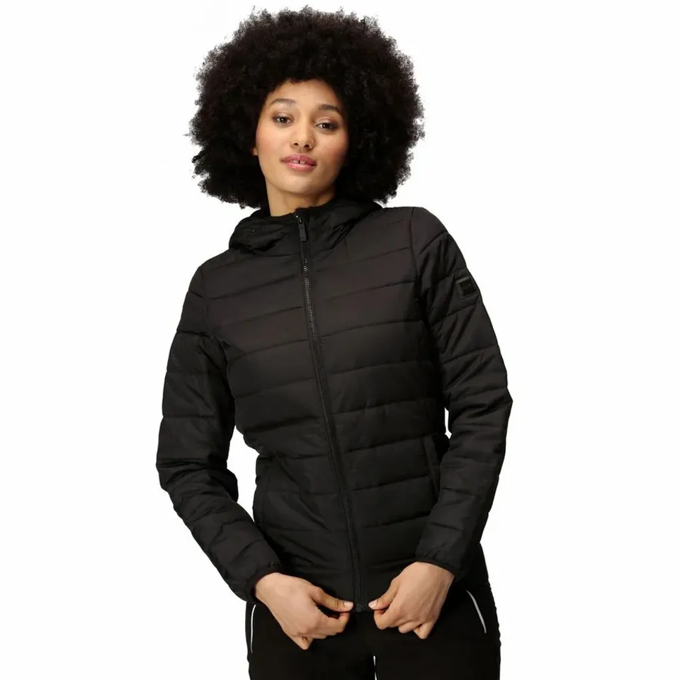 BRAND NEW REGATTA WOMENS HELFA INSULATED QUILTED JACKET IN BLACK - SIZE 16