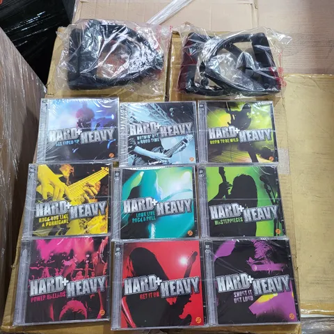 PALLET OF A SIGNIFICANT QUANTITY OF ASSORTED BRAND NEW ITEMS TO INCLUDE BODY GYM HANDLES AND HARD + HEAVY 9 CD SET MUSIC CD SET