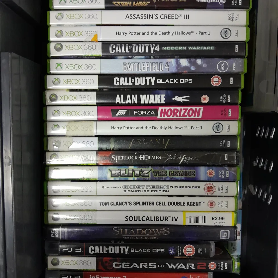 APPROXIMATELY 30 ASSORTED VIDEO GAMES FOR VARIOUS CONSOLE TO INCLUDE ASSASSIN'S CREED REVELATIONS, BIOSHOCK INFINITE, SSX ETC 