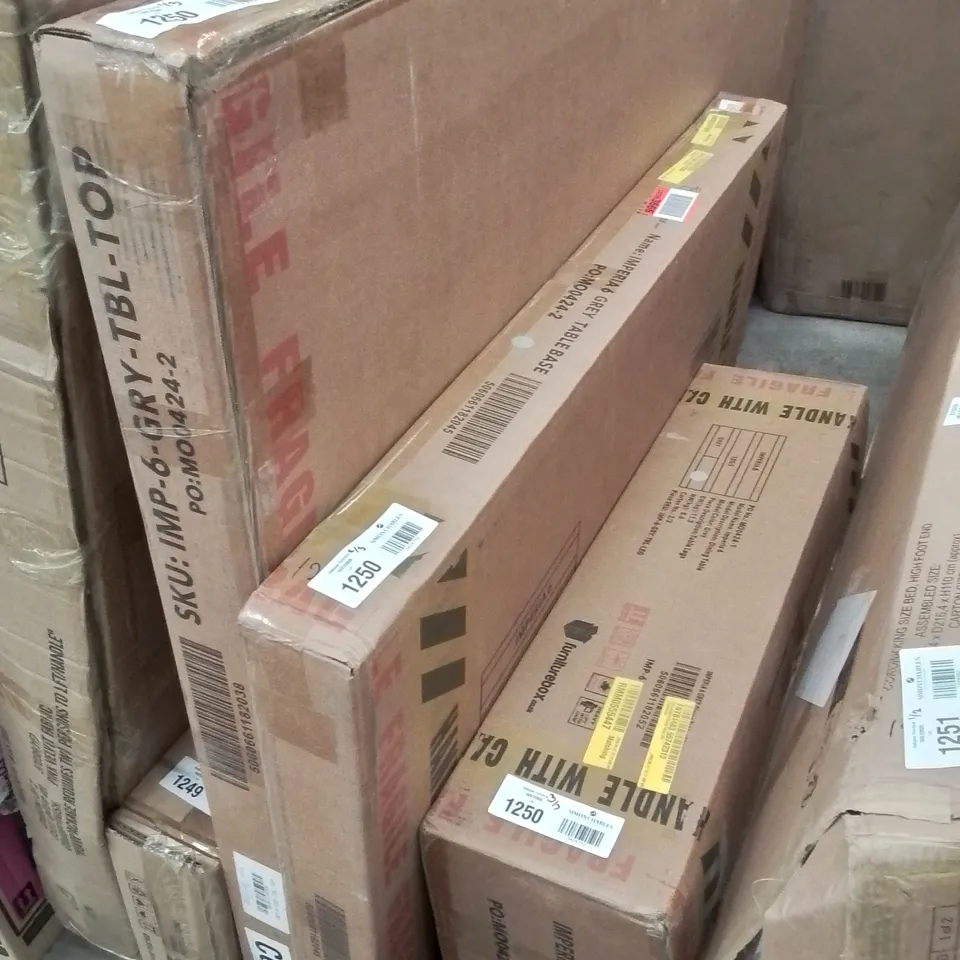 BOXED CHOWCHILLA 6 DINING TABLE - GREY (3 BOXES)