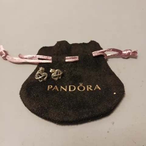 PANDORA SPARKLING INFINITY HEART STUD EARRINGS