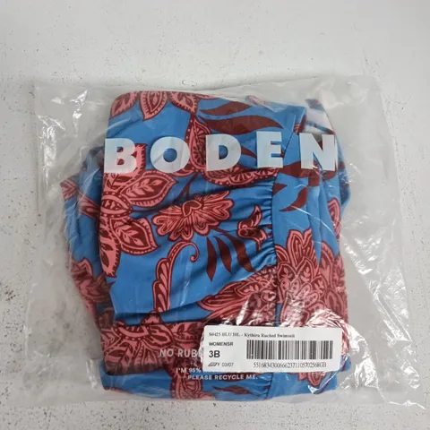 BAGGED BODEN KYTHIRA RUCHED SWIMSUIT IN BLUE/RED - 10L