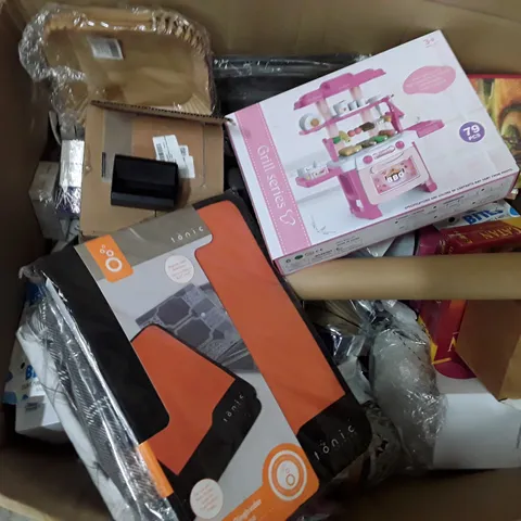 PALLET TO CONTAIN AN ASSORTMENT OF HOUSEHOLD ITEMS TO INCLUDE WATER BOTTLES, KIDS TOYS NOTE BOOKS AND KITCHEN SLIDERS ECT