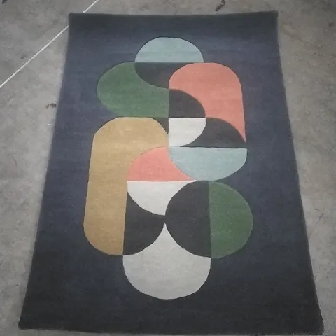 BRINLIE HARD TUFTED 100% WOOL BLUE RUG 170CM X 122CM 