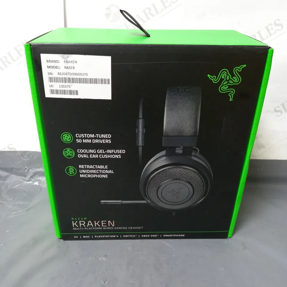 BOXED RAZER KRAKEN MU;TI-PLATFORM WIRED GAMING HEADSET