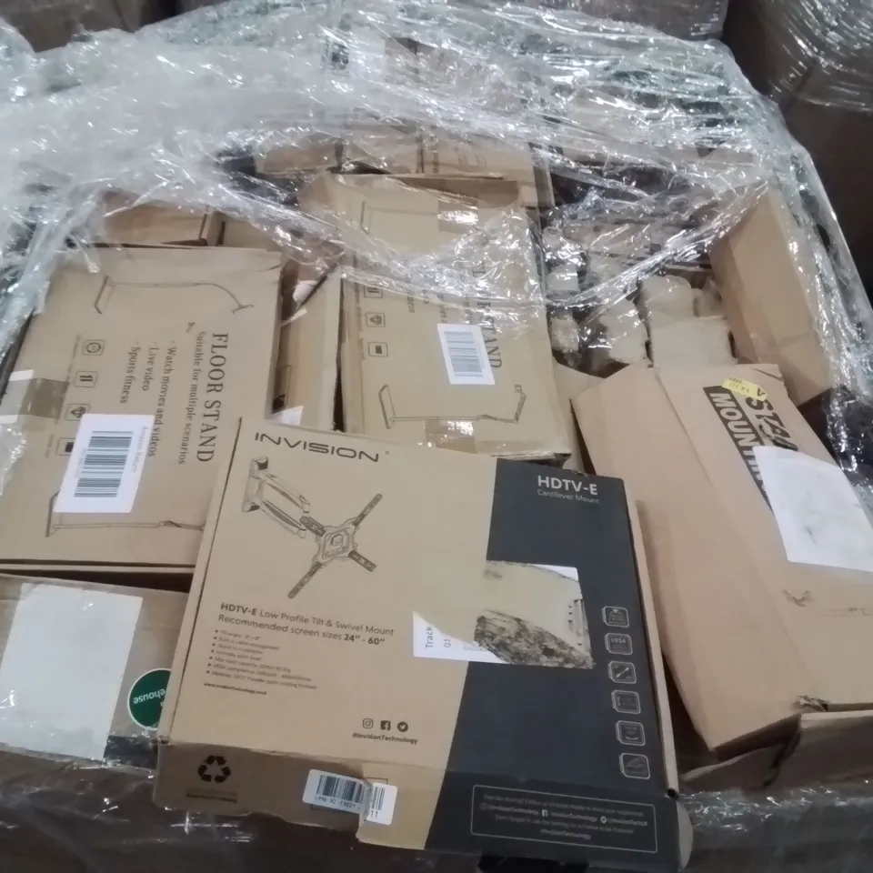 PALLET TO CONTAIN A LARGE QUANTITY OF TV WALL MOUNT BRACKETS
