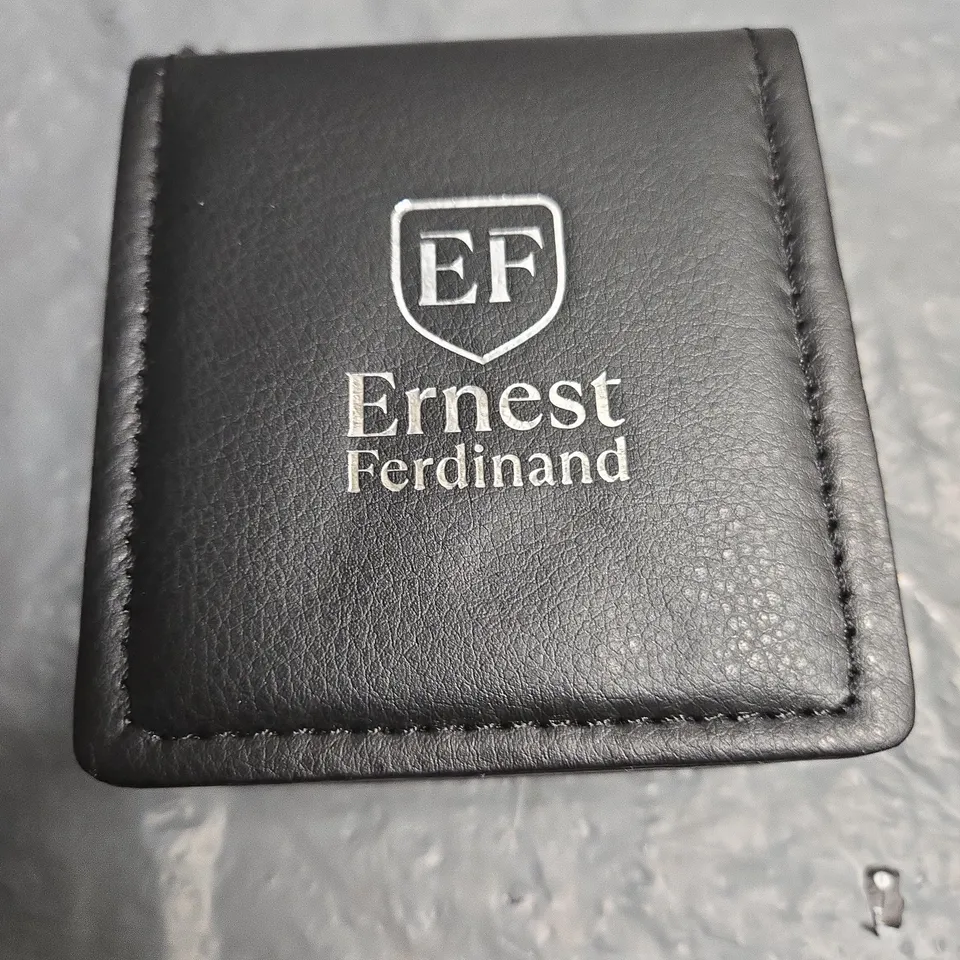 ERNEST FERDINAND QUARTZ WRISTWATCH – BROWN LEATHER STRAP