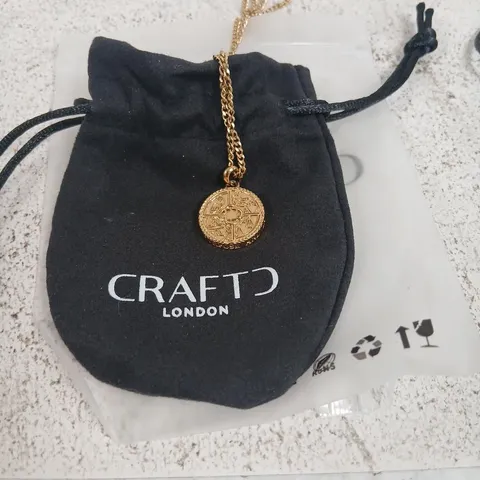 CRAFT LONDON GOLD-TONE COIN PENDANT NECKLACE
