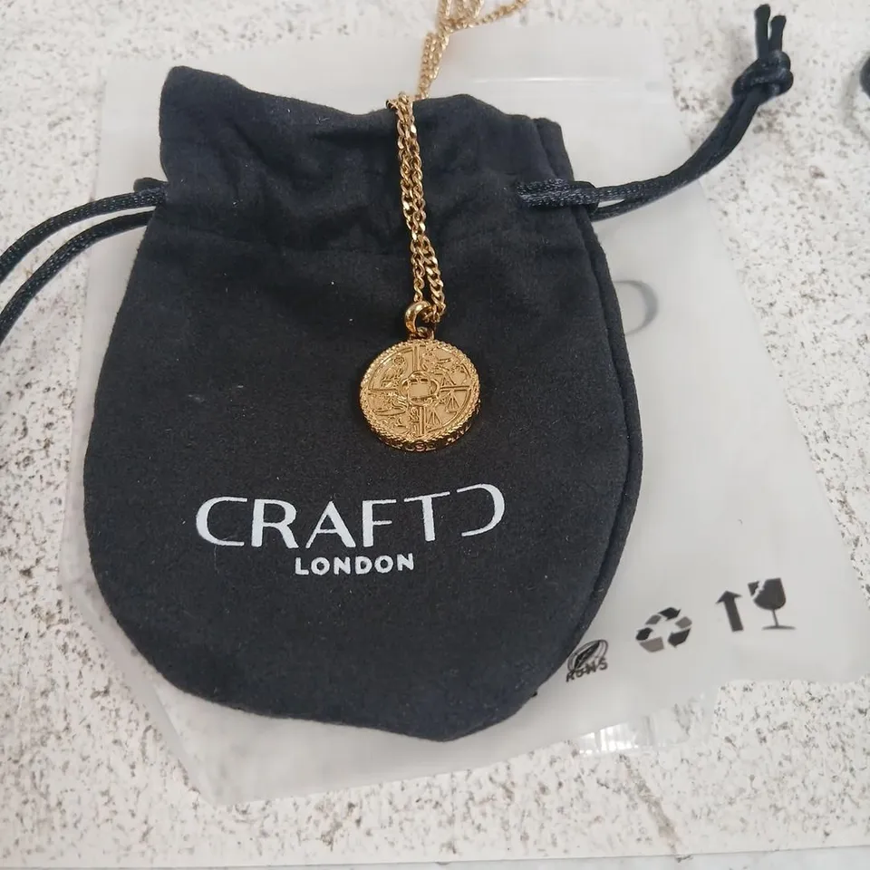 CRAFT LONDON GOLD-TONE COIN PENDANT NECKLACE