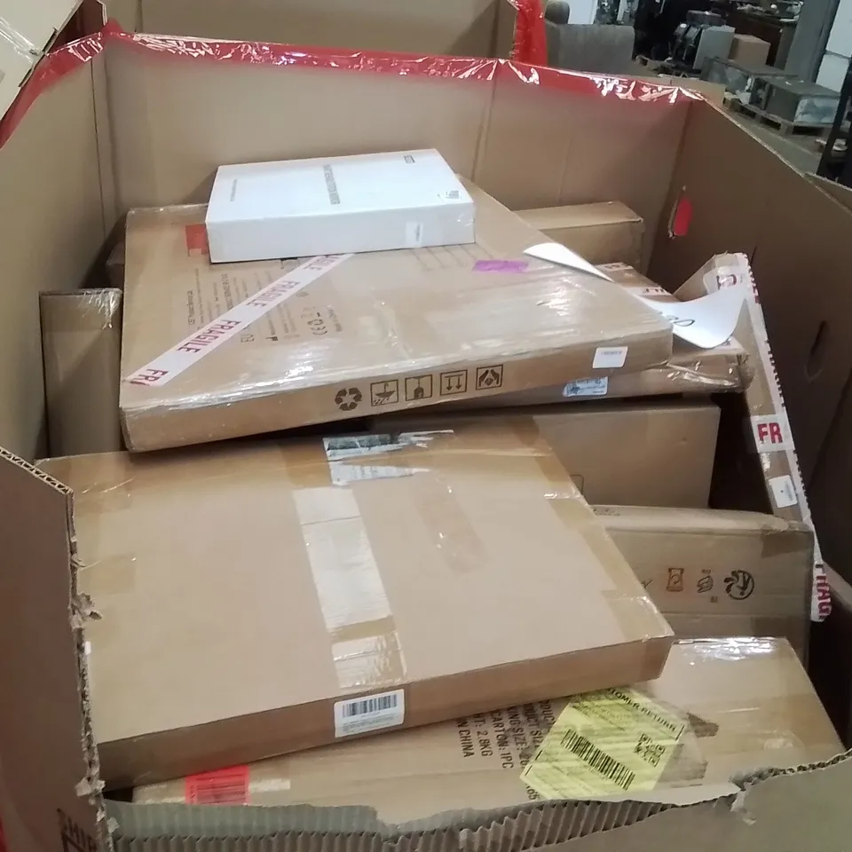 PALLET OF ASSORTED HOUSEHOLD GOODS AND PRODUCTS TO INCLUDE;TOILET SEAT,MIRROR,PICTURE FRAME 