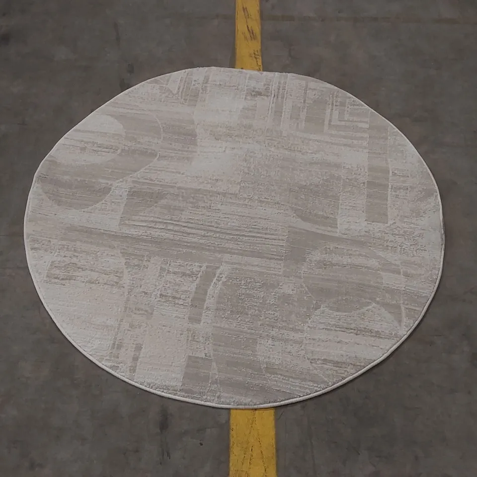 QUALITY ISLA MACHINE WOVEN CREAM INDOOR RUG - 120 x 120cm