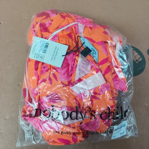 BAGGED NOBODY'S CHILD LENNIE MINI DRESS IN ORANGE/PINK SIZE UK 10