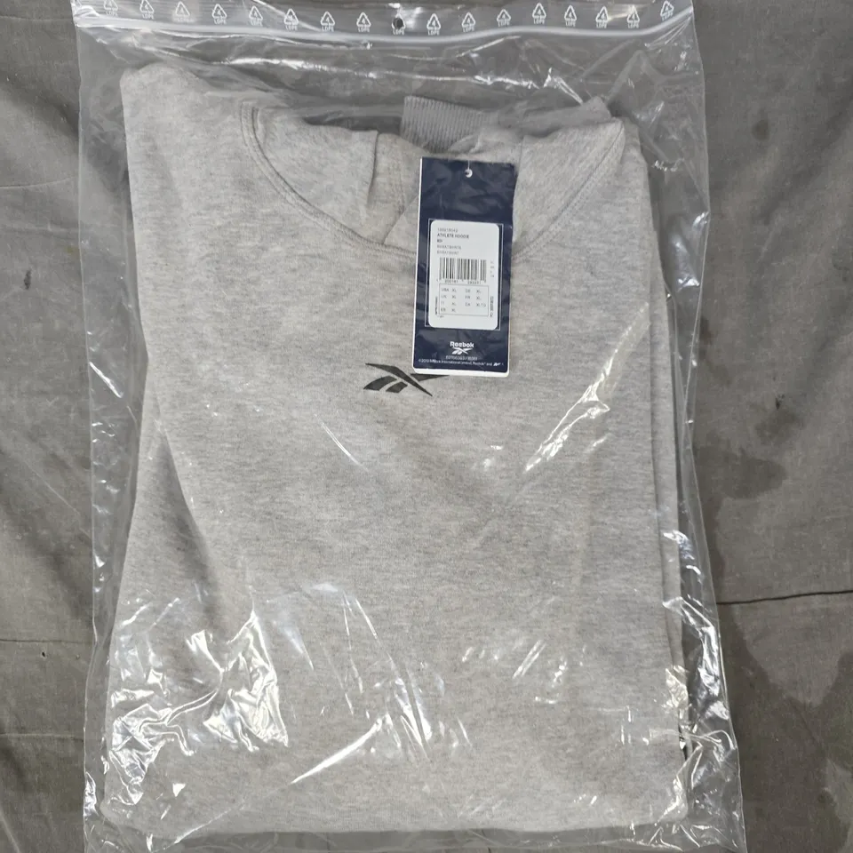 BAGGED REEBOK ATHLETE HOODIE IN GREY SIZE XL