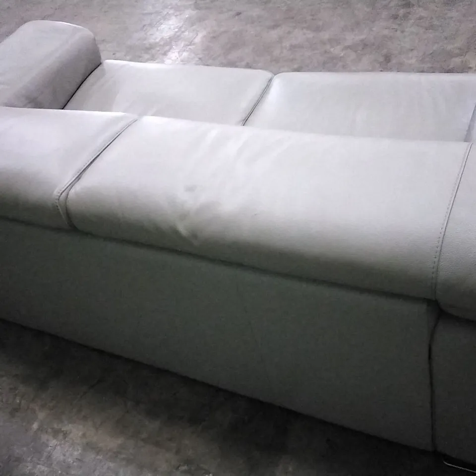 QUALITY ITALIAN DESIGNER MELO SOFA LIGHT GREY LEATHER 