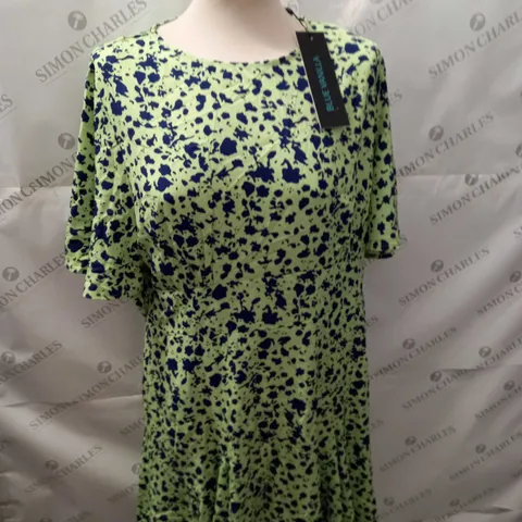 BLUE VANILLA GODET INSERT MINI DRESS WITH TIE SIZE 16
