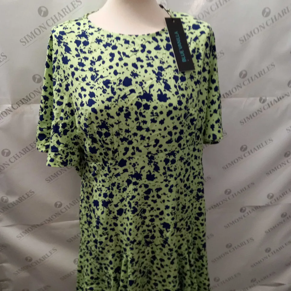 BLUE VANILLA GODET INSERT MINI DRESS WITH TIE SIZE 16