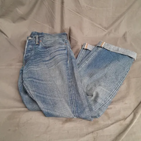 DOUBLE RL ROLLED HEM STRAIGHT JEANS IN BLUE DENIM SIZE 32X32