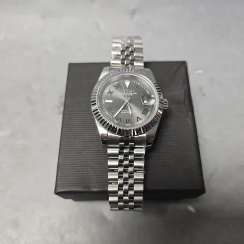 SEIKO DATEJUST GREY DIAL WATCH 