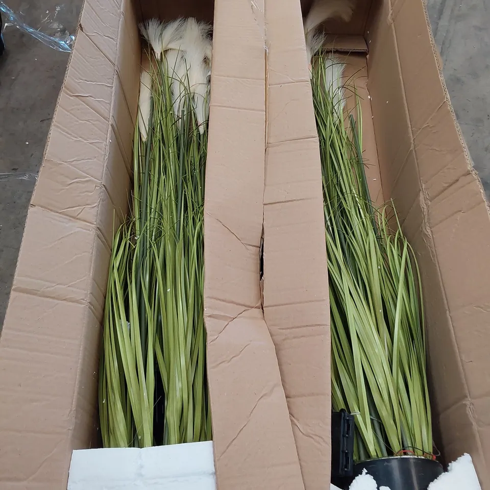 TWO BOXED LED PALM GRASS ARTIFICIAL PLANTS