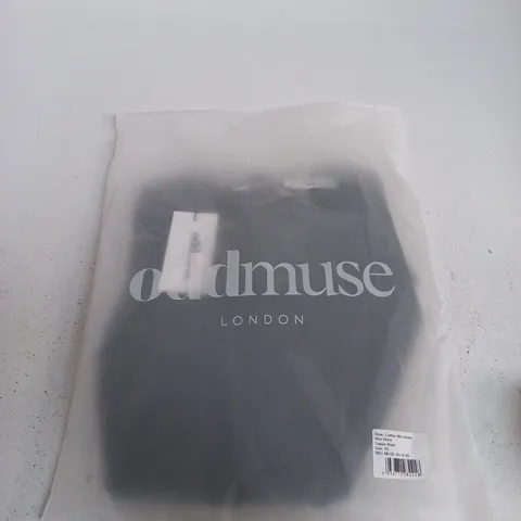 BAGGED ODDMUSE LONDON COTTON MIX VOLUME MINI DRESS – BLACK, UK XS