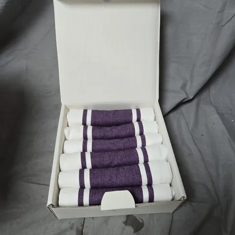 BOX OF 5 X TINY BREAK VINTAGE STRIPED KITCHEN TOWEL SET OF 6 