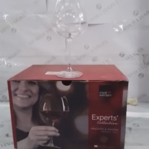 BOXED ROYAL LEERDAM WINE GLASSES APPROXIMATELY 6