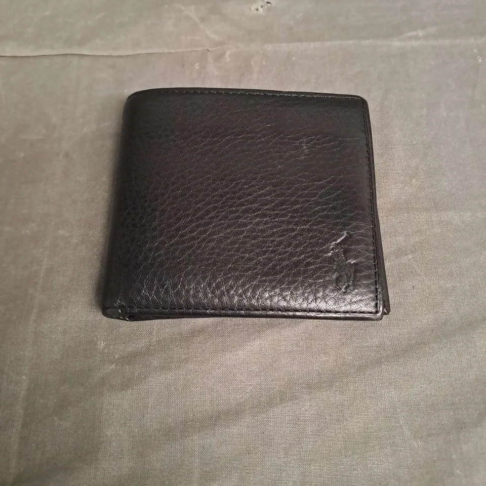 POLO RALPH LAUREN LEATHER WALLET IN BLACK