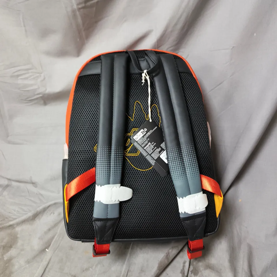 LOUNGEFLY GODZILLA BACKPACK -  ORANGE/BLACK CITYSCAPE GRAPHIC (AGE 8+)