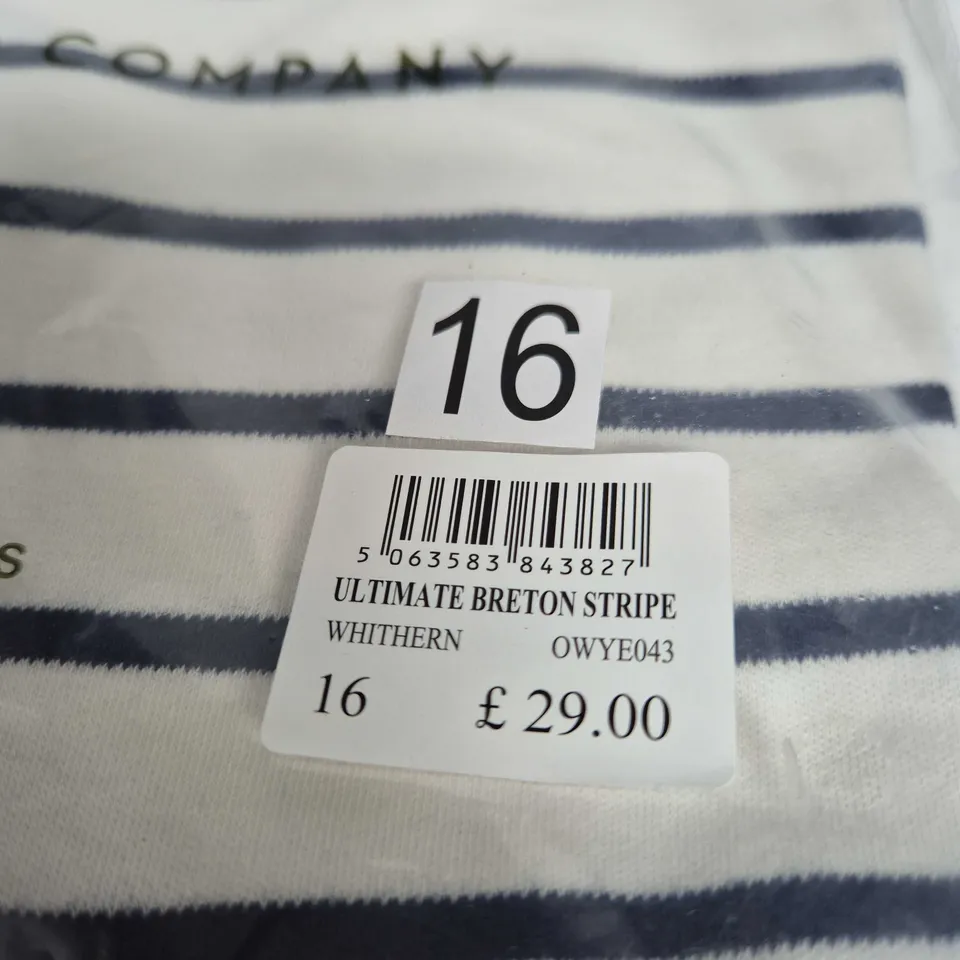 CREW CLOTHING COMPANY ULTIMATE BRETON STRIPE TOP – UK SIZE 16