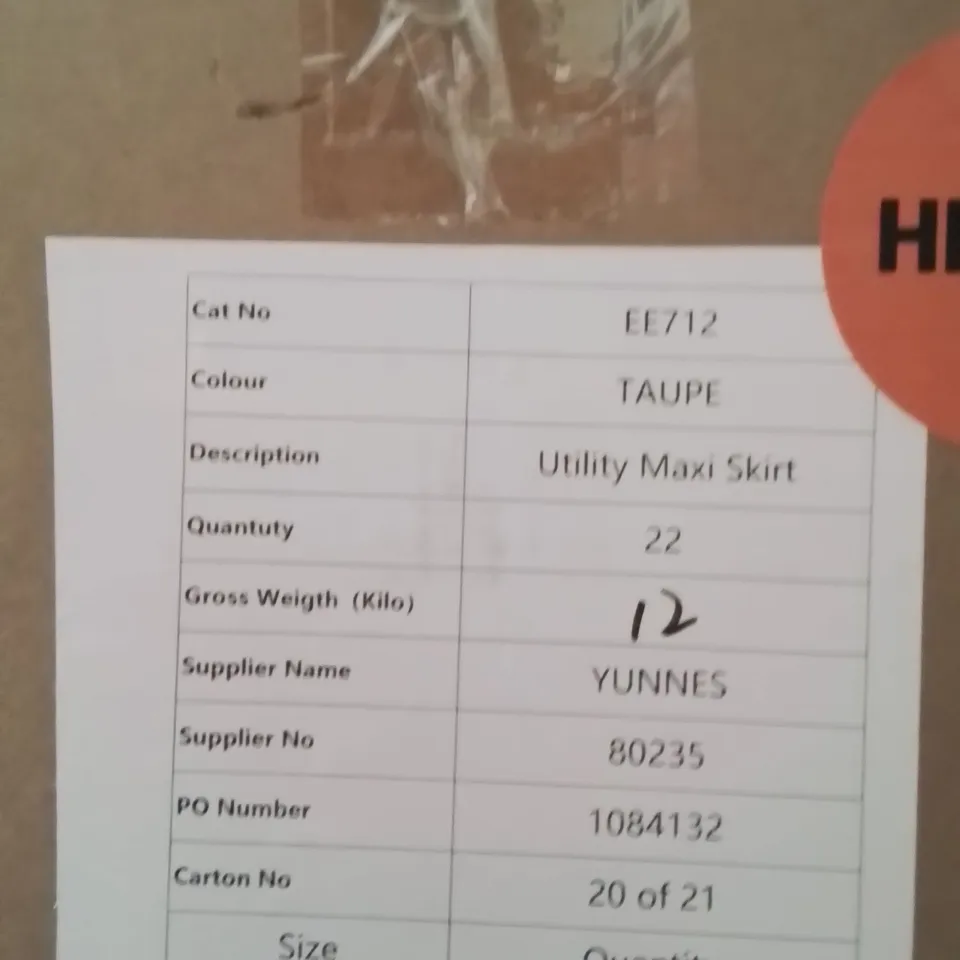 BOXED BRAND NEW APPROXIMATELY 7 JD WILLIAMS UTILITY MAXI SKIRT TAUPE SIZE 20
