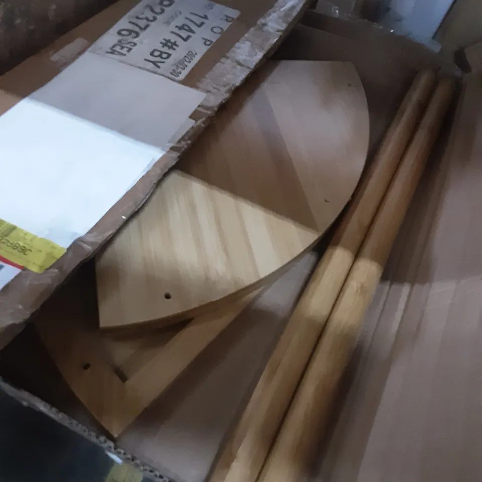 BOXED KENDRICK TRIANGULAR CORNER SOLID WOOD TABLE PARTS