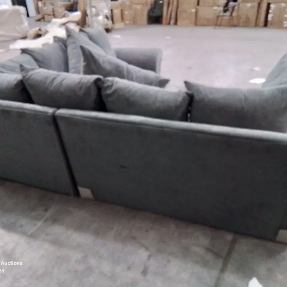 QUALITY DESIGNER DURY DARK GREY CORNER GROUP SOFA (3 PIECES)