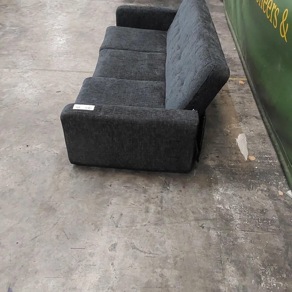 DESIGNER 3 SEATER SOFA IN CHARCOAL FABRIC