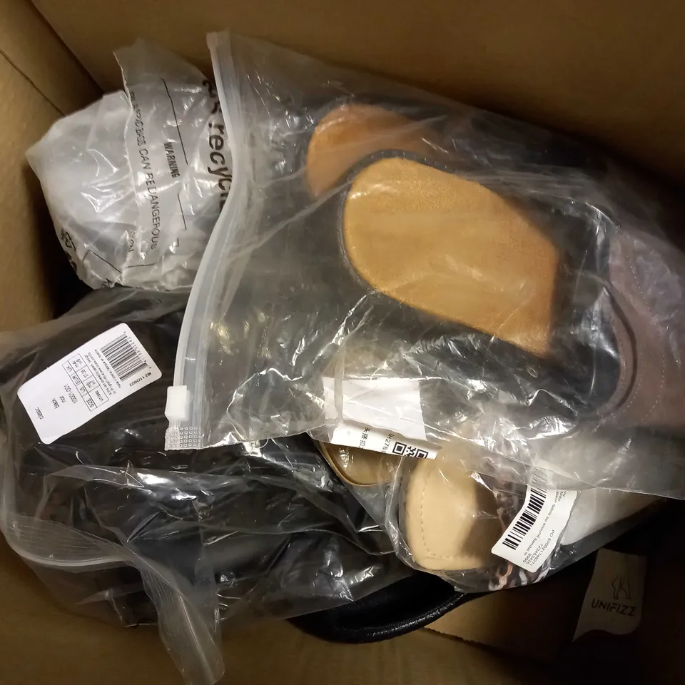 APPROXIMATELY 10 ASSORTED PAIRS OF SHOES IN VARIOUS STYLES & SIZES