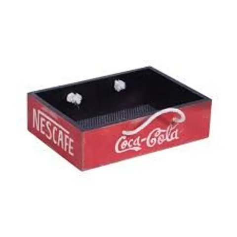 BRAND NEW HOMESDIRECT365 NESCAFE & COCA-COLA WOODEN TRAY