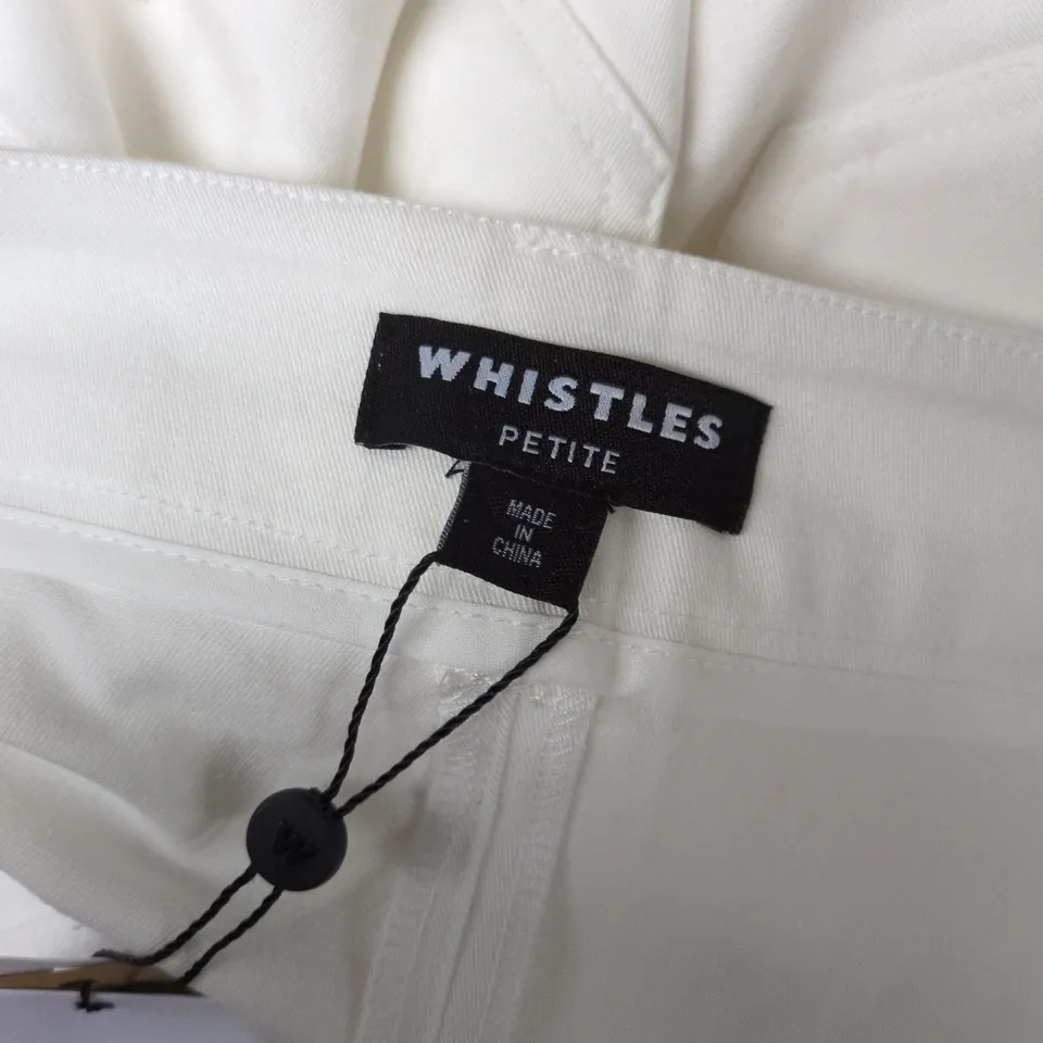 WHISTLES BETHANY COTTON BARREL TROUSERS IN WHITE - UK 14