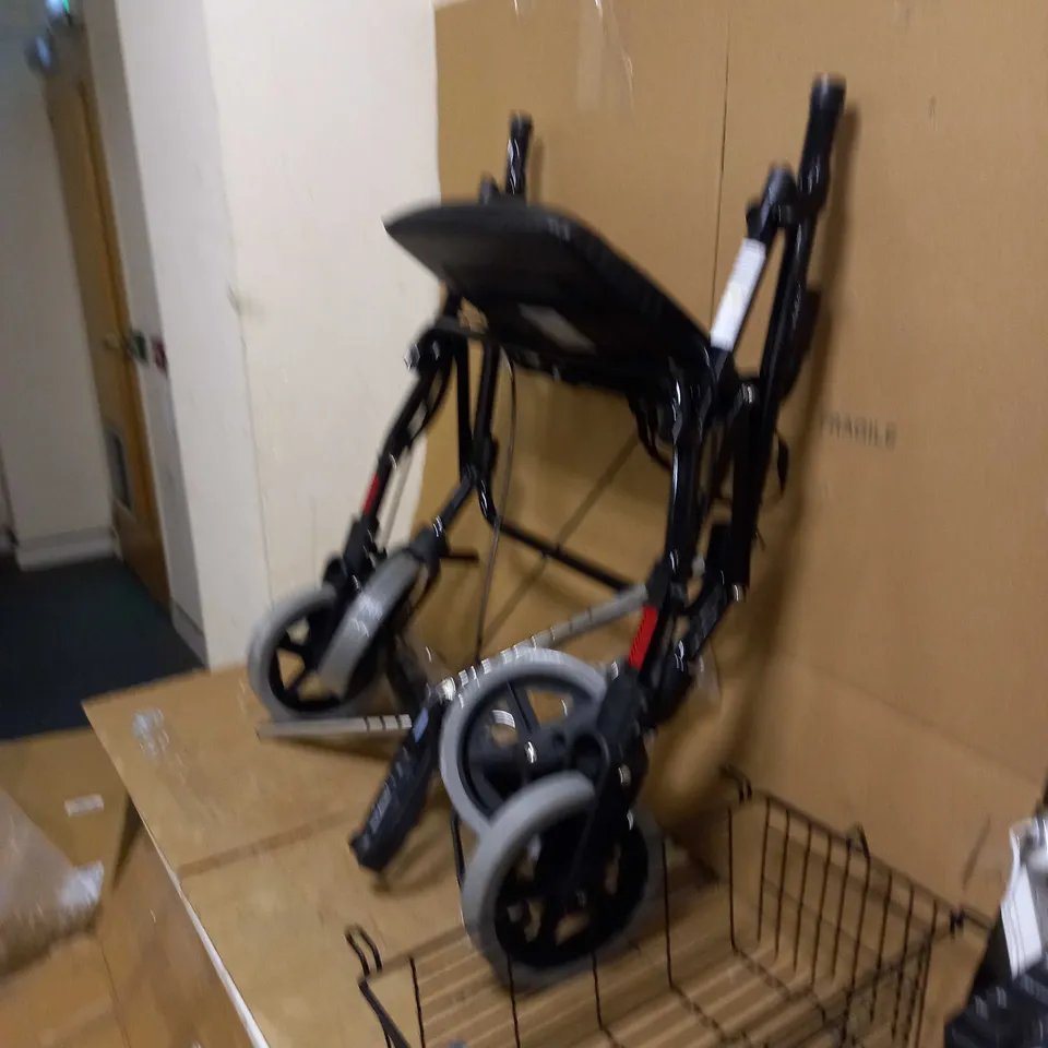 NRS HEALTHCARE MOBILITYCARE ALUMINIUM FOUR WHEELED ROLLATOR M39634 WALKING AID - SEAT & SHOPPING BASKET