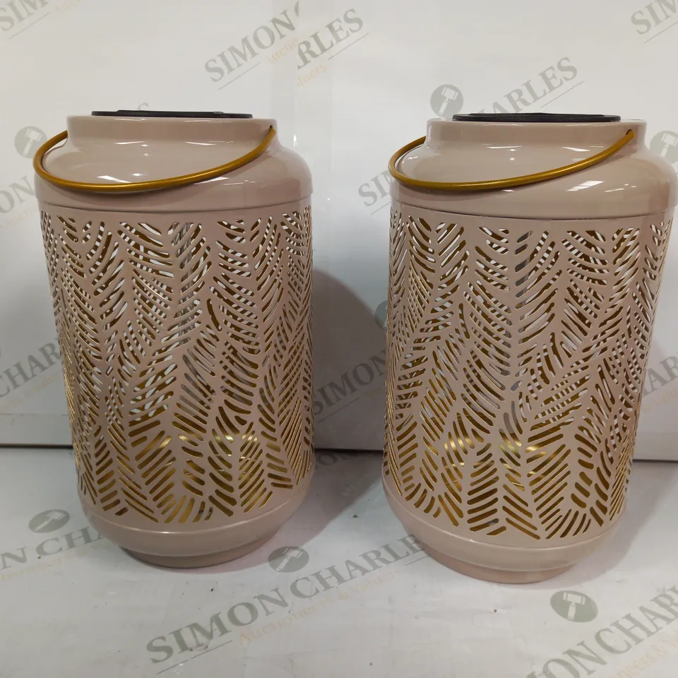 GARDEN REFLECTIONS SET OF 2 PATTERNED SOLAR LANTERNS