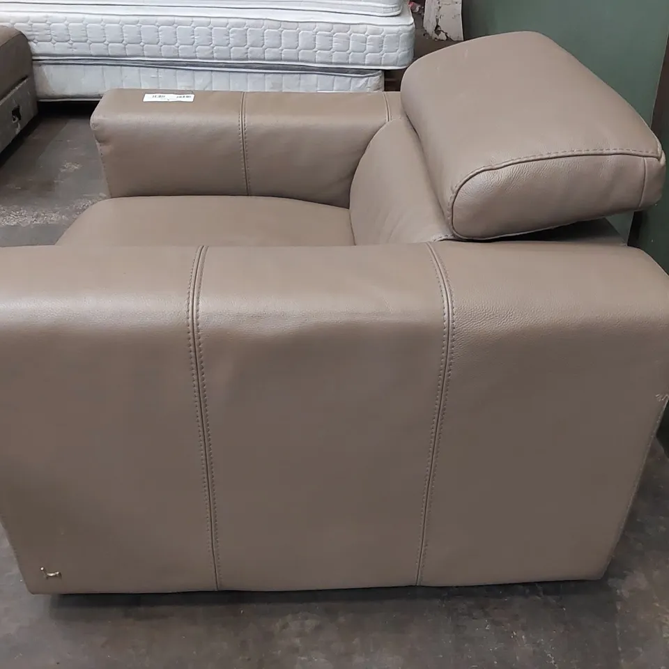 BROWN LEATHER ARMCHAIR 