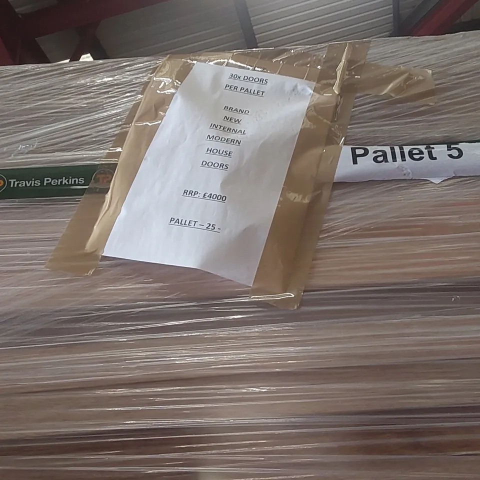 PALLET CONTAINING A VERY LARGE QUANTITY OF ASSORTED DOORS