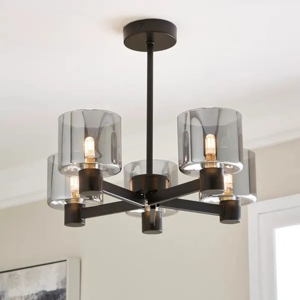 BOXED ERIN 5 LIGHT SEMI FLUSH CEILING LIGHT