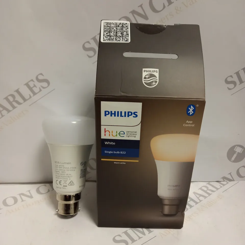 BOXED PHILIPS HUE WHITE SINGLE BULB - B22