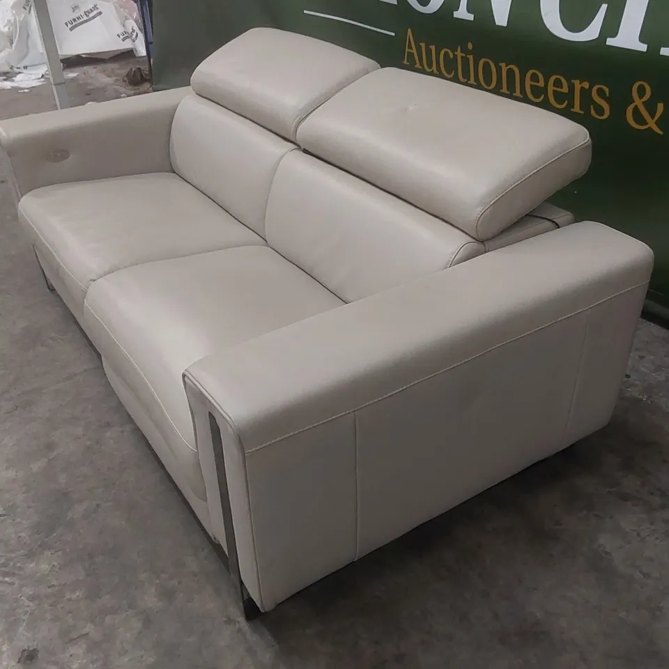 QUALITY DESIGNER ITALIAN MADE ASHLEY 2 SEATER ELECTRIC RECLINER LEATHER SOFA 