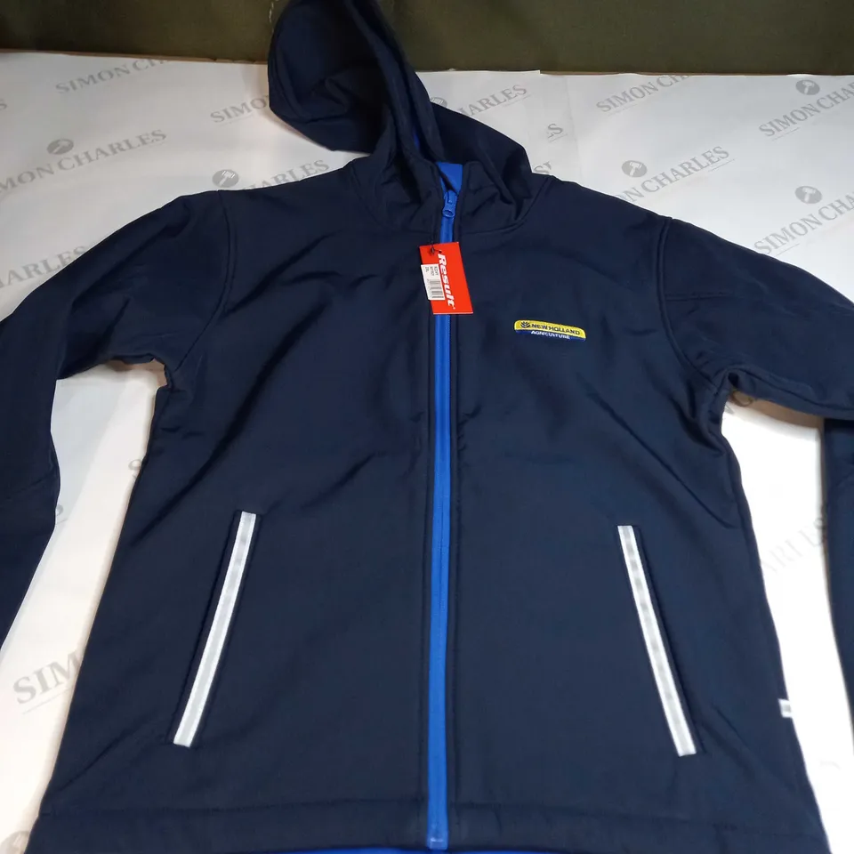 RESULT NEW HOLLAND AGRICULTURE ZIP UP HOODE JACKET IN NAVY - 13-14 2XL
