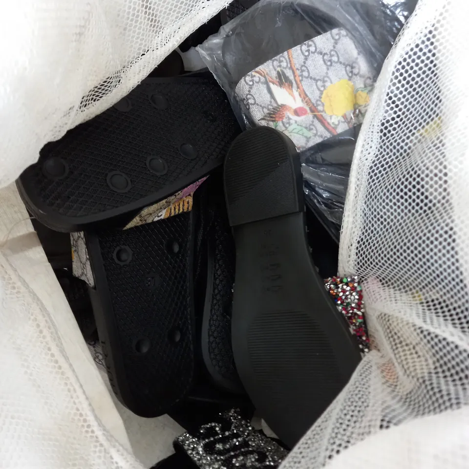 LARGE QUANTITY OF ASSORTED SANDAL SHOES IN VARIOUS STYLES & SIZES 